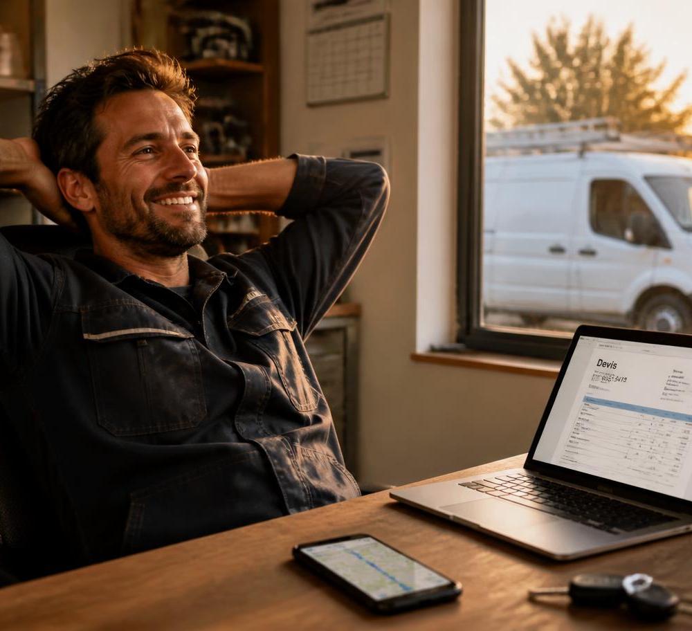 Devis, kilomètres, visibilité : la stack outils d'un artisan qui ne travaille plus le soir